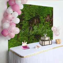 Lofaris Vibrant Green Moss Texture Photography Backdrop Natural Organic Background for Studio Portrait and Photoshoot