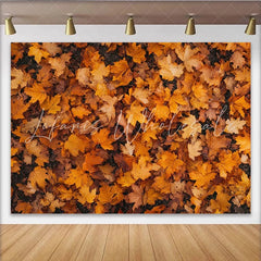 Lofaris Vibrant Orange Yellow Autumn Leaf Photography Backdrop Natural Fall Foliage Background for Seasonal Photoshoots and Studio