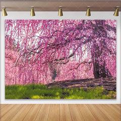 Lofaris Vibrant Pink Cherry Blossom Floral Photography Backdrop Natural Spring Background for Studio Photoshoot Party Decor