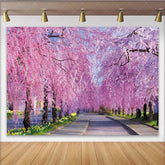 Lofaris Vibrant Pink Cherry Blossom Photography Backdrop Beautiful Spring Nature Background for Studio Portrait and Event Decor