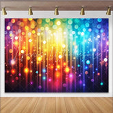 Lofaris Vibrant Rainbow Bokeh Photography Backdrop with Light Streaks Sparkling Party Background for Studio Photoshoots