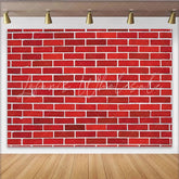 Lofaris Vibrant Red Brick Wall Photography Backdrop with White Mortar Texture Durable Photo Studio Background for Portrait and Event Decor
