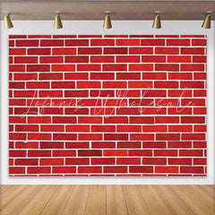 Lofaris Vibrant Red Brick Wall Photography Backdrop with White Mortar Texture Durable Photo Studio Background for Portrait and Event Decor