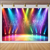 Lofaris Vibrant Stage Lighting Photography Backdrop with Sparkling Glitter Festive Party Decor for Event Photoshoot