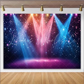 Lofaris Vibrant Stage Spotlight Photography Backdrop with Glitter and Sparkling Lights Dynamic Party Background for Photoshoot