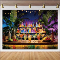 Lofaris Vibrant Tropical Bar Photography Backdrop for Summer Party Exotic Nightlife Background for Festive Event Decor
