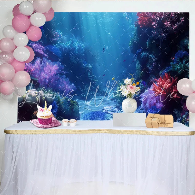 Lofaris Vibrant Underwater Coral Reef Photography Backdrop Beautiful Ocean Theme Background for Studio Photoshoot