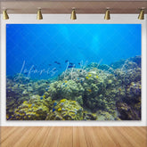 Lofaris Vibrant Underwater Coral Reef Photography Backdrop with Colorful Fish Deep Blue Ocean Background for Studio Photoshoot and Party