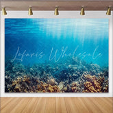 Lofaris Vibrant Underwater Coral Reef Photography Backdrop with Sunlight Rays Beautiful Marine Life for Ocean Photoshoot