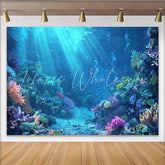 Lofaris Vibrant Underwater Coral Reef Photography Backdrop with Sunlight Rays Beautiful Marine Life Background for Studio Photoshoot