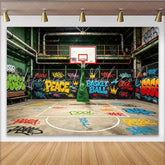 Lofaris Vibrant Urban Graffiti Basketball Backdrop for Sports Photography Cool Street Art Style Photography Background for Studio
