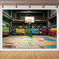 Lofaris Vibrant Urban Graffiti Basketball Backdrop for Sports Photography Cool Street Art Style Photography Background for Studio