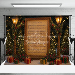 Lofaris Vintage Christmas Carol Sheet Music Photography Backdrop ’Cantique de No?lâ€?O Holy Night Themed Background