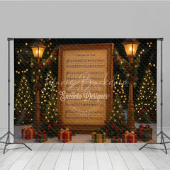 Lofaris Vintage Christmas Carol Sheet Music Photography Backdrop ’Cantique de No?lâ€?O Holy Night Themed Background