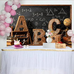 Lofaris Vintage Classroom Back To School Backdrop with ABC Letters Educational Photography Background for School Events