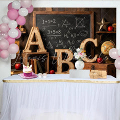 Lofaris Vintage Classroom Back to School Backdrop with Blackboard and ABC Educational Photography Background for Student Portraits