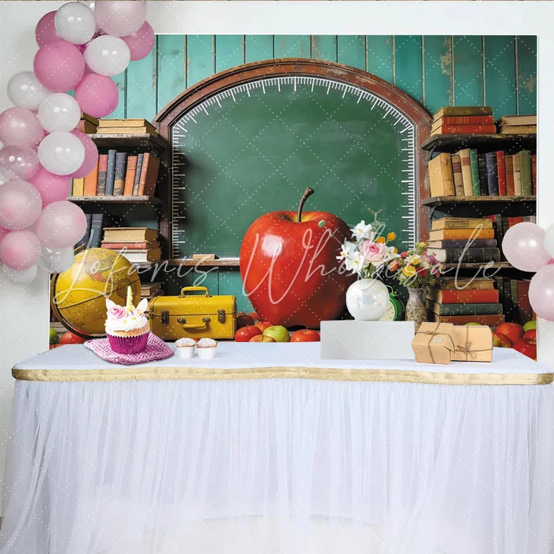 Lofaris Vintage Classroom Back to School Backdrop with Chalkboard and Books Educational Photography Background for Students and Teachers