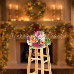 Lofaris Warm House Fireplace Christmas Backdrop For Photo