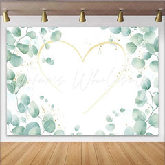 Lofaris Wedding Backdrop Green Eucalyptus Leaves Gold Heart Outline Bridal Decor