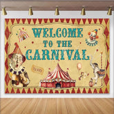 Lofaris Welcome to the Carnival Birthday Backdrop Vintage Circus Tent with Retro Clown Fun Fair Party Photo Booth