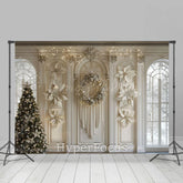 Lofaris White Floral Wall Light Xmas Tree Christmas Backdrop