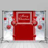 Lofaris White Pine Leaves Red Bauble Merry Christmas Backdrop