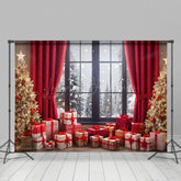 Lofaris Window Scene Gifts Christmas Festive Room Backdrop