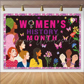 Lofaris Womens History Month Backdrop Diverse Females Flowers Black Photography Background Celebration Decor