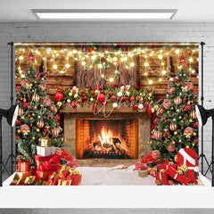 Lofaris Wood Wall Wreath Fireplace Gifts Christmas Backdrop