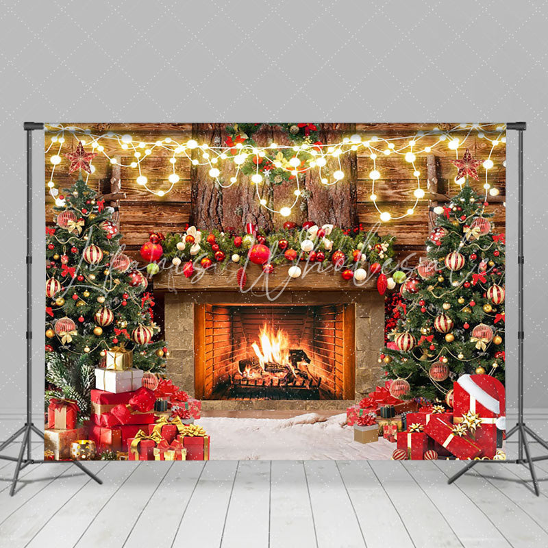 Lofaris Wood Wall Wreath Fireplace Gifts Christmas Backdrop