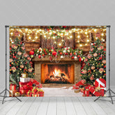 Lofaris Wood Wall Wreath Fireplace Gifts Christmas Backdrop