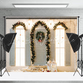 Lofaris Wreath Blinds Window Light Branches Xmas Backdrop