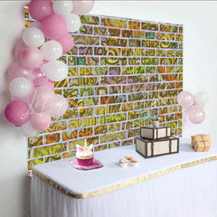 Lofaris Yellow and Green Street Graffiti Brick Wall Backdrop Hip Hop Art Urban Photography Studio Background