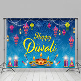 Lofaris Yellow Flower Purple Candlelit Mandala Diwali Backdrop