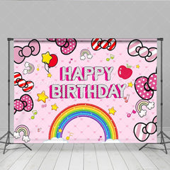 Lol Dolls Pink Bow Cute Cat Happy Birthday Backdrop For Girls