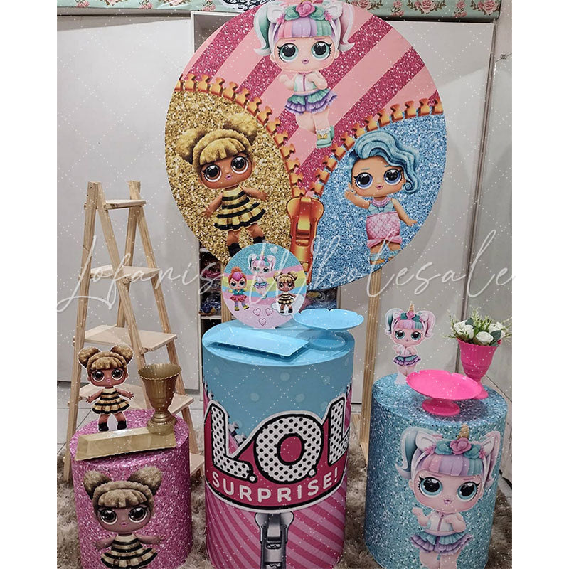 Lofaris Lol Glitter Surpise Cartoon Circle Backdrop Kit For Girl