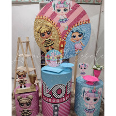 Lofaris Lol Glitter Surpise Cartoon Circle Backdrop Kit For Girl