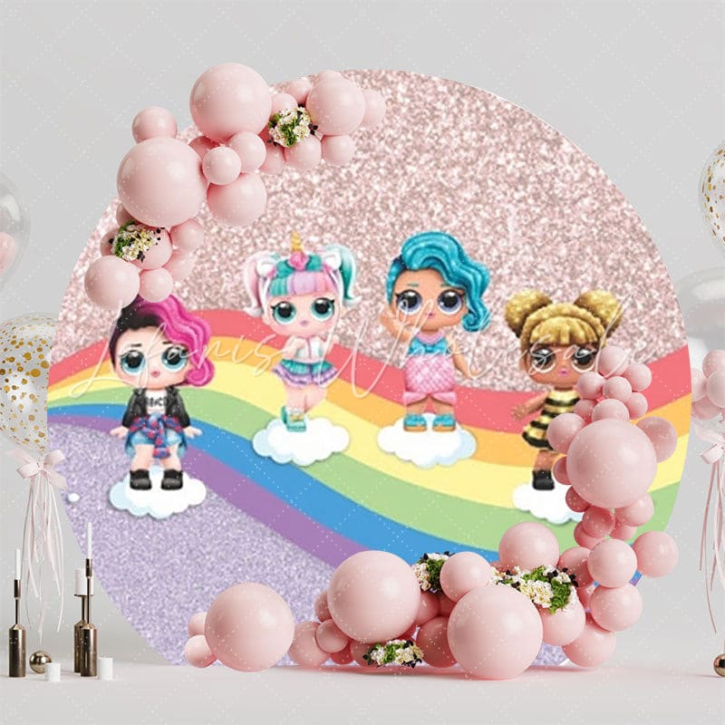 LOL Surprise Doll Round Backdrop For Kids Party Decorations