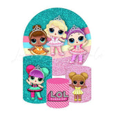 Lol Themed Round Backdrop and Cylinder Kit for Parties