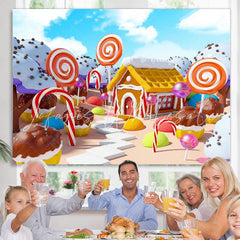 Lofaris Lollipop Candyland Baby Sweet Birthday Backdrop For Kids