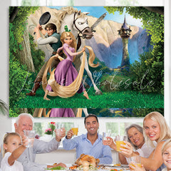 Lofaris Long Haired Princess Horse Forest Party Backdrop For Girl