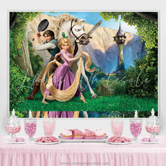 Lofaris Long Haired Princess Horse Forest Party Backdrop For Girl