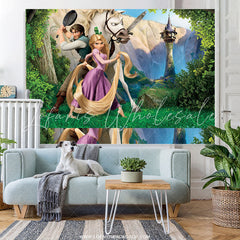 Lofaris Long Haired Princess Horse Forest Party Backdrop For Girl