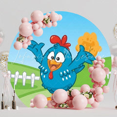 Lottie Dottie Chicken Round Backdrop For Fun Kids Celebration Party