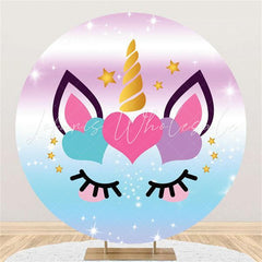 Lofaris Love Unicorn Round Baby Shower Party Backdrop For Girl