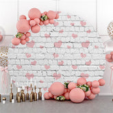 Lofaris Love White Stripe Wall Happy Birthday Circle Backdrop