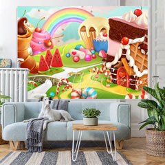 Lofaris Lovely And Cute Dessert Wonderworld Birthday Backdrop