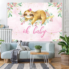 Lofaris Lovely And Floral Pink Spring Baby Shower Backdrop