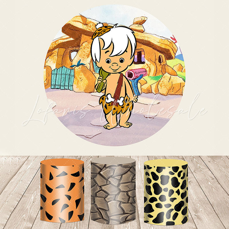 Lofaris Lovely Child Cartoon Themed Birthday Round Backdrop Kit