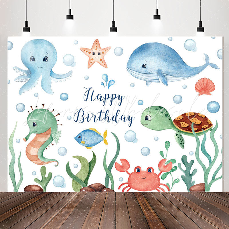 Lofaris Lovely Fishes Undersea Theme Birthday Party Backdrop